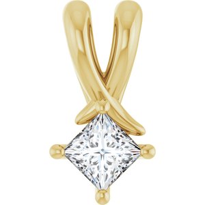 18K Yellow Gold 3.25 mm Square Pendant Mounting