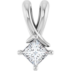 Sterling Silver 3.25 mm Square Pendant Mounting