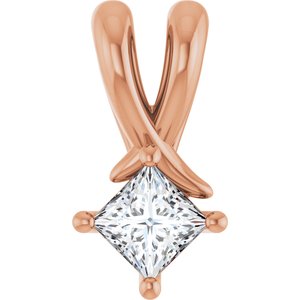 18K Rose Gold 3.25 mm Square Pendant Mounting