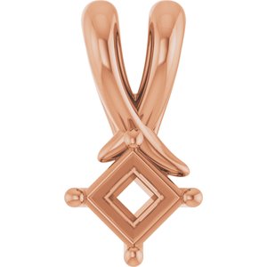 18K Rose Gold 3.25 mm Square Pendant Mounting – image 2
