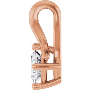 18K Rose Gold 3.25 mm Square Pendant Mounting – image 5