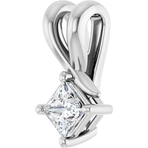18K White Gold 3.25 mm Square Pendant Mounting – image 3