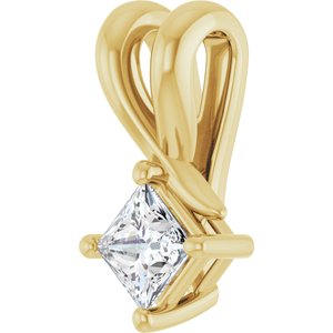 14K Yellow Gold 3.25 mm Square Pendant Mounting – image 3