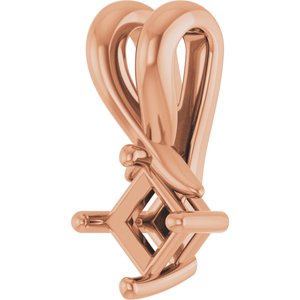 10K Rose Gold 3.25 mm Square Pendant Mounting – image 4