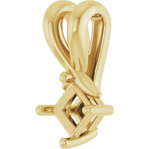 10K Yellow Gold 3.25 mm Square Pendant Mounting – image 4