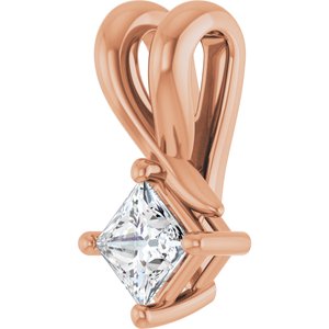 18K Rose Gold 3.25 mm Square Pendant Mounting – image 3