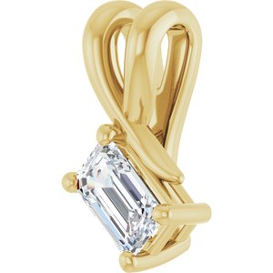 10K Yellow Gold 5x3 mm Emerald Pendant Mounting – image 3