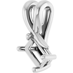 14K White Gold 5x3 mm Emerald Pendant Mounting – image 4