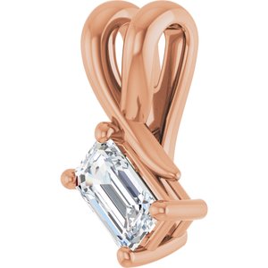 18K Rose Gold 5x3 mm Emerald Pendant Mounting – image 3