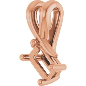 14K Rose Gold 5x3 mm Emerald Pendant Mounting – image 4
