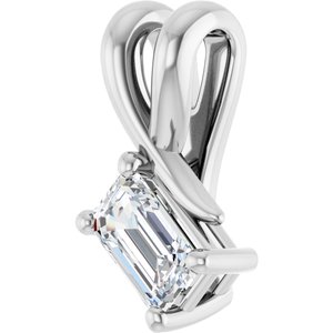 Sterling Silver 5x3 mm Emerald Pendant Mounting – image 3