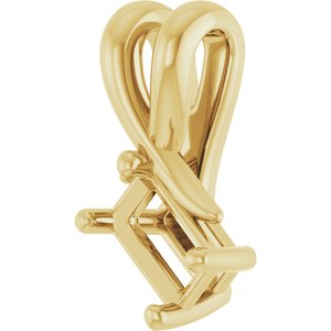 14K Yellow Gold 5x3 mm Emerald Pendant Mounting – image 4