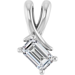 Sterling Silver 5x3 mm Emerald Pendant Mounting