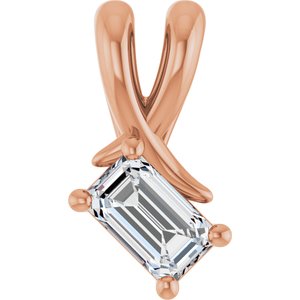 14K Rose Gold 5x3 mm Emerald Pendant Mounting