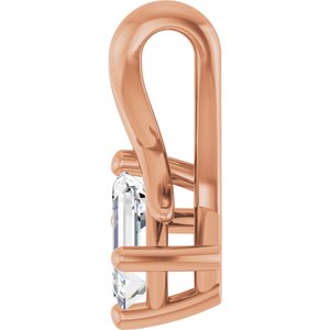 10K Rose Gold 5x3 mm Emerald Pendant Mounting – image 5