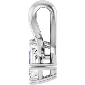 18K White Gold 5x3 mm Emerald Pendant Mounting – image 5