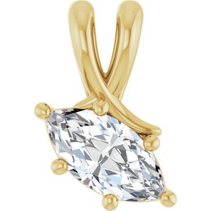 18K Yellow Gold 9x4.5 mm Marquise Pendant Mounting
