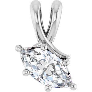 Continuum Sterling Silver 9x4.5 mm Marquise Pendant Mounting