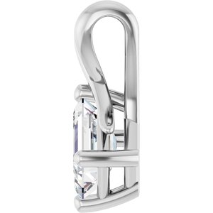 14K White Gold 6.5x4.5 mm Emerald Pendant Mounting – image 5