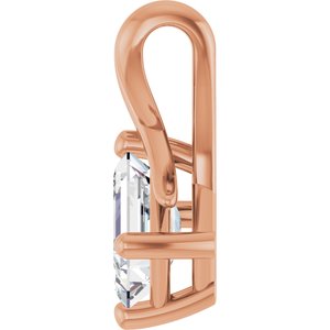 18K Rose Gold 6.5x4.5 mm Emerald Pendant Mounting – image 5