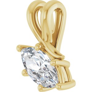 10K Yellow Gold 9x4.5 mm Marquise Pendant Mounting – image 3