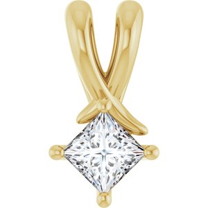 14K Yellow Gold 3.5 mm Square Pendant Mounting