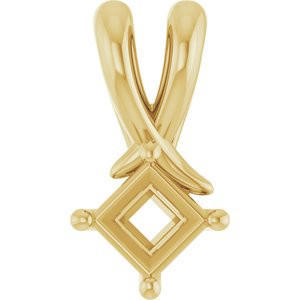 18K Yellow Gold 3.5 mm Square Pendant Mounting – image 2
