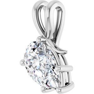 14K X1 White Gold 12x7.5 mm Pear Pendant Mounting – image 3
