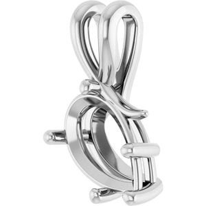 14K X1 White Gold 12x7.5 mm Pear Pendant Mounting – image 4