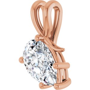 18K Rose Gold 12x7.5 mm Pear Pendant Mounting – image 3