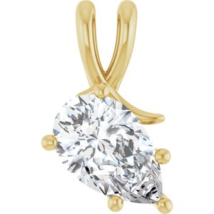 18K Yellow Gold 12x7.5 mm Pear Pendant Mounting