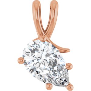 18K Rose Gold 12x7.5 mm Pear Pendant Mounting