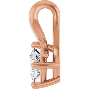 18K Rose Gold 3.5 mm Square Pendant Mounting – image 5