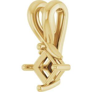 18K Yellow Gold 3.5 mm Square Pendant Mounting – image 4