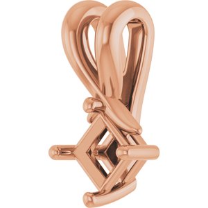 10K Rose Gold 3.5 mm Square Pendant Mounting – image 4