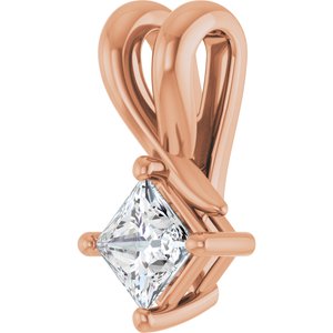 14K Rose Gold 3.5 mm Square Pendant Mounting – image 3