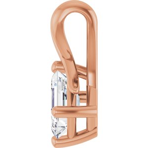 10K Rose Gold 6x4 mm Emerald Pendant Mounting – image 5