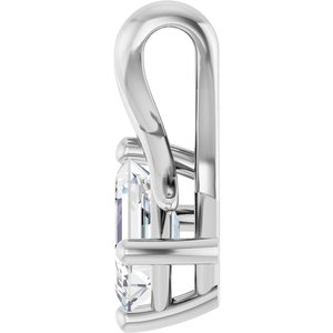 Sterling Silver 6x4 mm Emerald Pendant Mounting – image 5