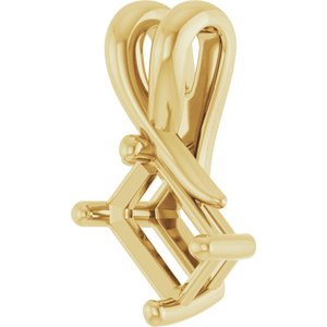 10K Yellow Gold 6x4 mm Emerald Pendant Mounting – image 4