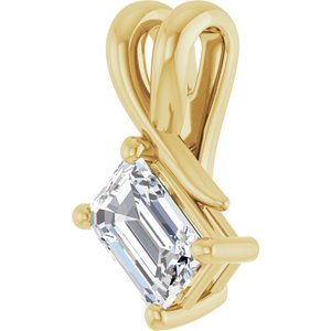 10K Yellow Gold 6x4 mm Emerald Pendant Mounting – image 3