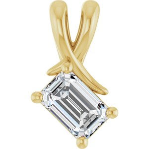 10K Yellow Gold 6x4 mm Emerald Pendant Mounting