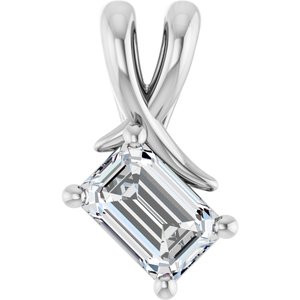 Continuum Sterling Silver 6x4 mm Emerald Pendant Mounting