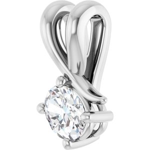 14K White Gold 4.5x3.5 mm Oval Pendant Mounting – image 3