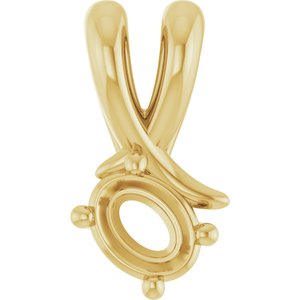 10K Yellow Gold 4.5x3.5 mm Oval Pendant Mounting – image 2