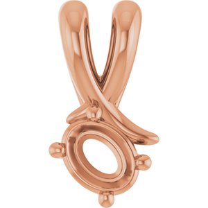 10K Rose Gold 4.5x3.5 mm Oval Pendant Mounting – image 2