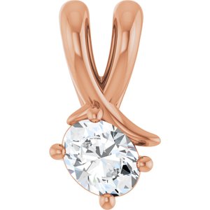 14K Rose Gold 4.5x3.5 mm Oval Pendant Mounting