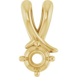 10K Yellow Gold 3.75 mm Round Pendant Mounting – image 2