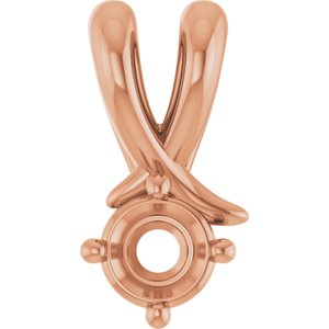 18K Rose Gold 3.75 mm Round Pendant Mounting – image 2