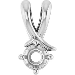 14K White Gold 3.75 mm Round Pendant Mounting – image 2