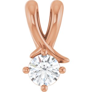 14K Rose Gold 3.75 mm Round Pendant Mounting